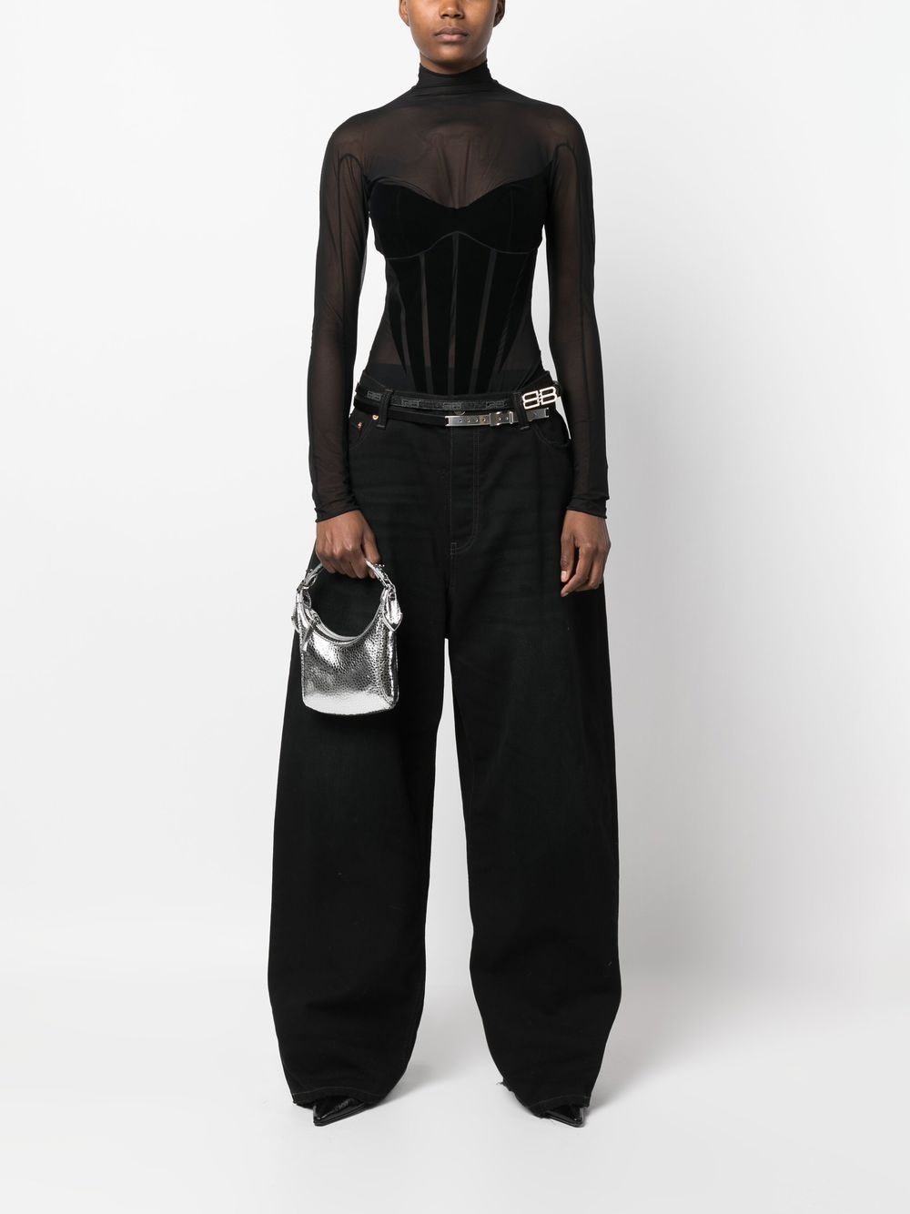 By Far Pre Cosmo metallic top-handle bag