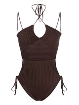 ANDREĀDAMO Andrea Adamo halterneck-fastening ribbed-knit bodysuit
