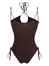 ANDREĀDAMO Andrea Adamo halterneck-fastening ribbed-knit bodysuit