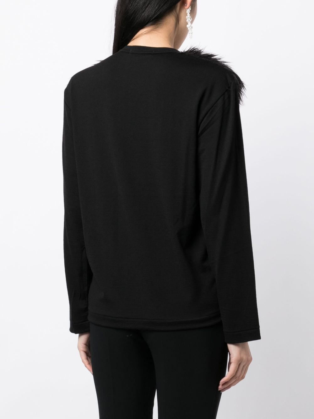 Comme Des Garcons Fur-detailing long-sleeve T-shirt