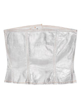 Ganni Silver Foil Denim Corsage