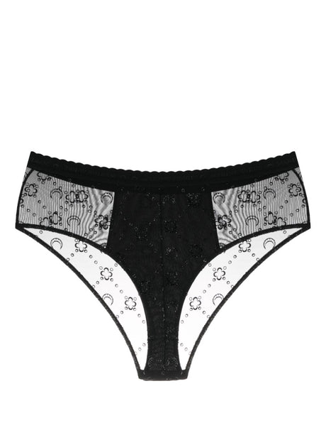 Marine Serre Mesh briefs with flocked monogram