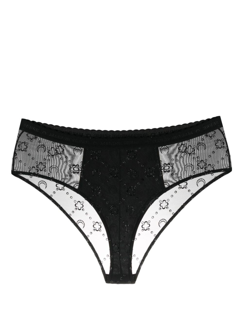 Marine Serre Mesh briefs with flocked monogram