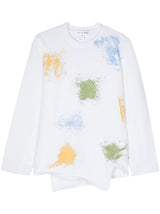 Comme Des Garcons Spray-paint-effect asymmetric jumper