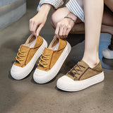 Female Cowhide Platform Soft Bottom Casual Shoes