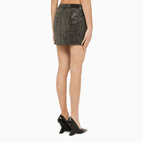 ROTATE Birger Christensen Black miniskirt with micro sequins