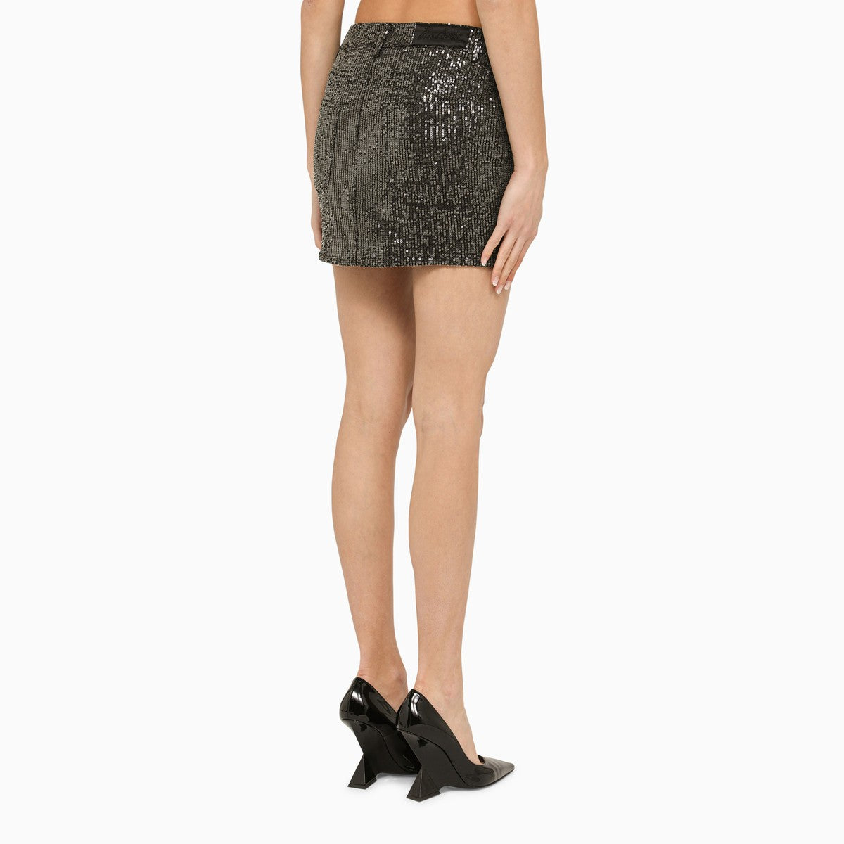 ROTATE Birger Christensen Black miniskirt with micro sequins
