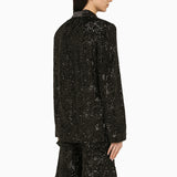 ROTATE Birger Christensen Black single-breasted jacket with sequins
