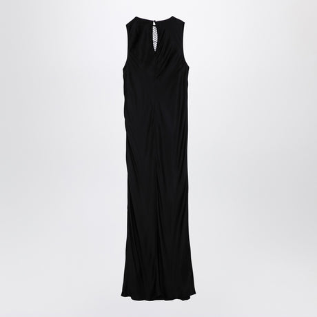 ROTATE Birger Christensen Black midi dress with mesh insert