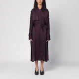 Victoria Beckham Eggplant colour single-breasted trench coat
