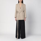 Victoria Beckham Beige wool jacket with belt