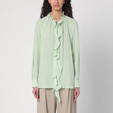 Victoria Beckham Light green shirt with ruffles