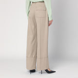 Victoria Beckham Wide mandarin colour pants in wool