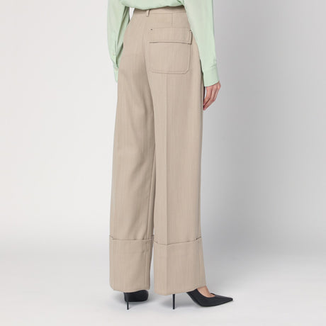 Victoria Beckham Wide mandarin colour pants in wool