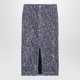 ROTATE Birger Christensen Sequined midi skirt with purple print