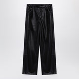 ROTATE Birger Christensen Black faux leather trousers