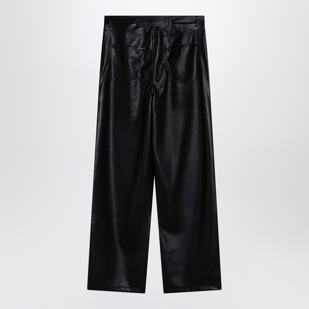 ROTATE Birger Christensen Black faux leather trousers