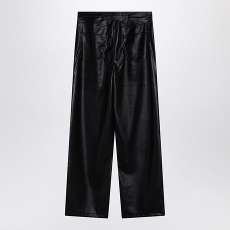 ROTATE Birger Christensen Black faux leather trousers