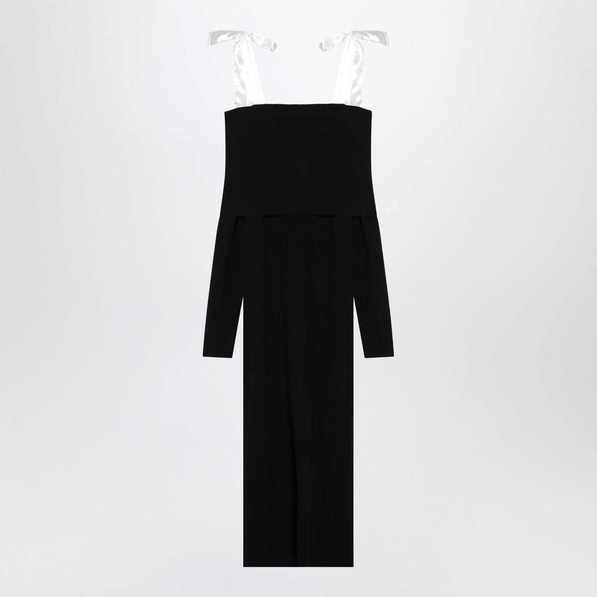 ROTATE Birger Christensen Black midi dress with bows