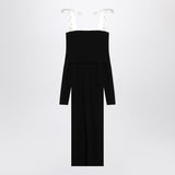 ROTATE Birger Christensen Black midi dress with bows