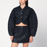 ROTATE Birger Christensen Navy blue Bouclé jacket with sequins