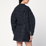 ROTATE Birger Christensen Navy blue Bouclé jacket with sequins