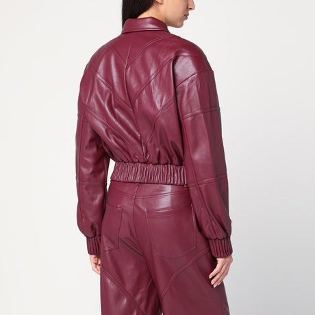 ROTATE Birger Christensen Bordeaux faux leather bomber jacket
