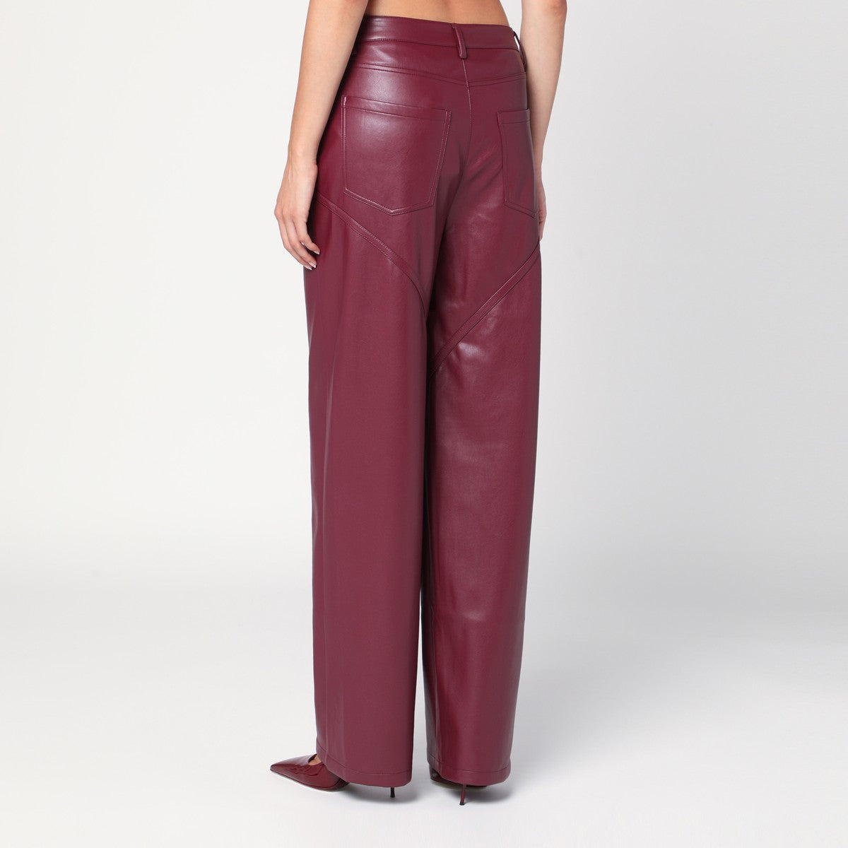ROTATE Birger Christensen Bordeaux faux leather trousers