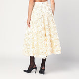 ROTATE Birger Christensen Cream skirt with floral appliqués