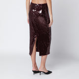 ROTATE Birger Christensen Bordeaux sequin pencil skirt