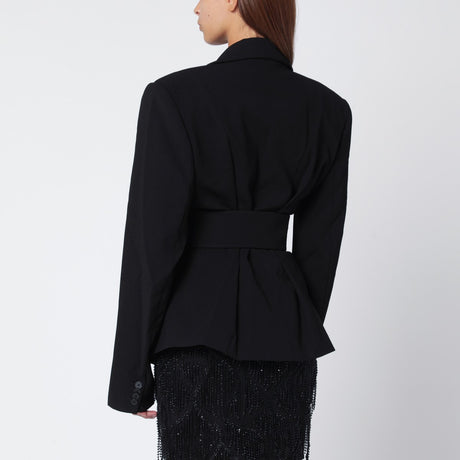 ROTATE Birger Christensen Black single-breasted jacket with belt
