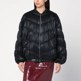 ROTATE Birger Christensen Black pleated bomber with zip