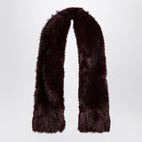 ROTATE Birger Christensen Dark burgundy faux fur scarf