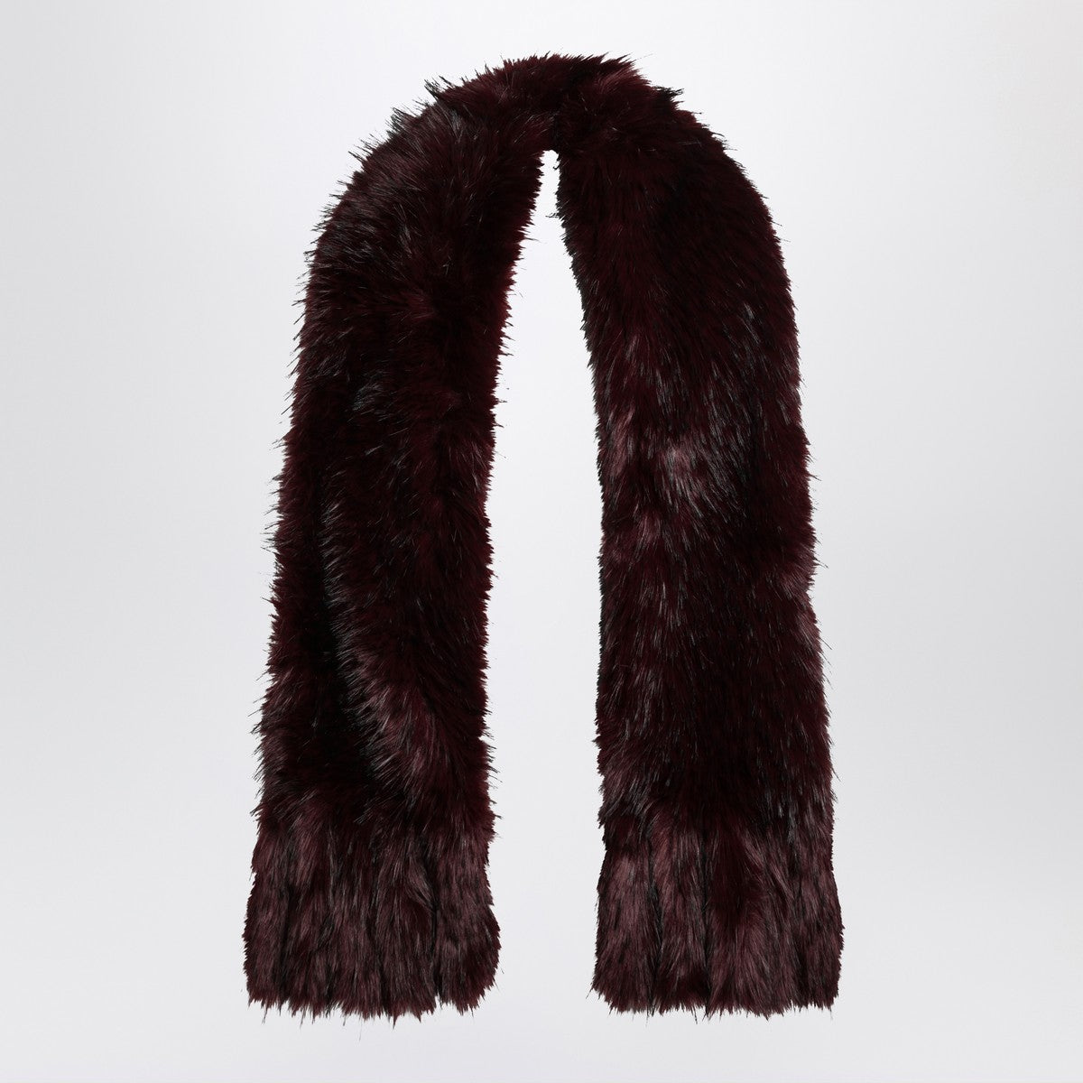 ROTATE Birger Christensen Dark burgundy faux fur scarf
