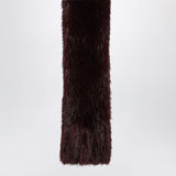 ROTATE Birger Christensen Dark burgundy faux fur scarf