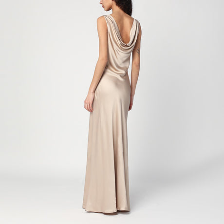 Malina Leah dress in champagne colour satin