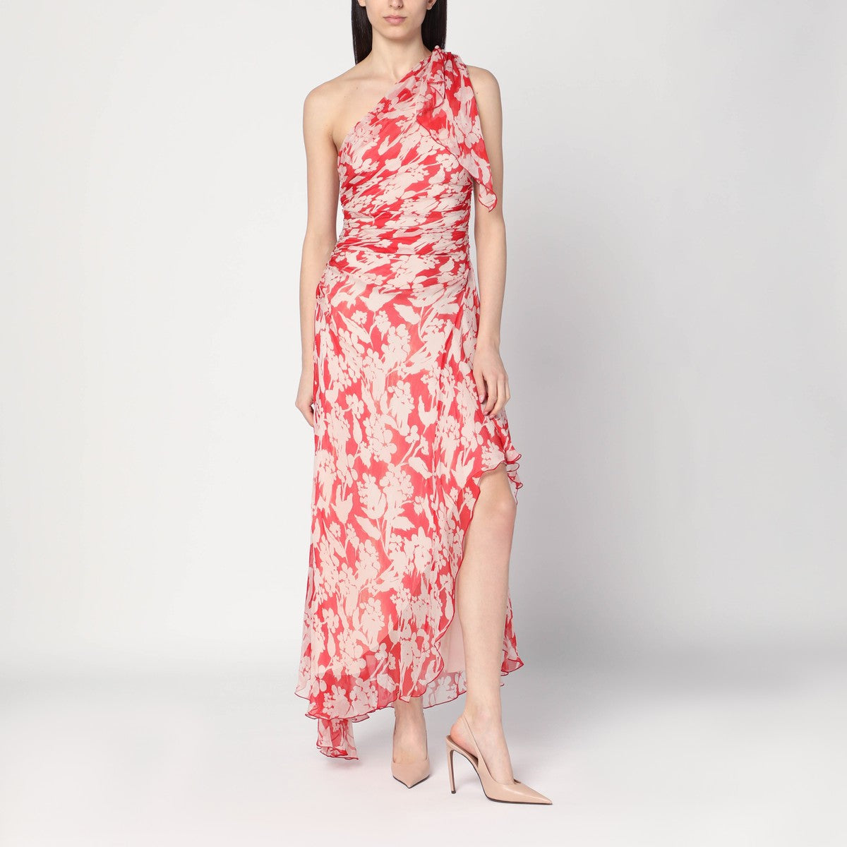 Victoria Beckham One-shoulder draped midi dress