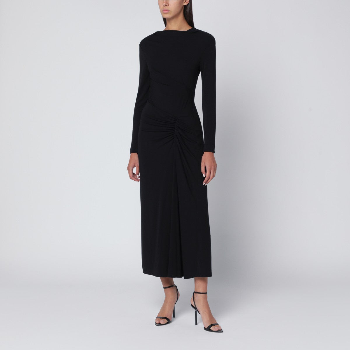 SIMKHAI Ferrera dress in black draped jersey
