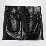 Courreges Courrèges Black Belted Vinyl Mini Skirt