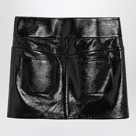 Courreges Courrèges Black Belted Vinyl Mini Skirt