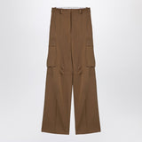 Victoria Beckham Tobacco-coloured cotton cargo trousers