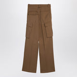 Victoria Beckham Tobacco-coloured cotton cargo trousers