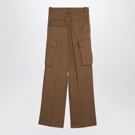 Victoria Beckham Tobacco-coloured cotton cargo trousers