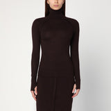 Victoria Beckham Brown turtleneck sweater in wool