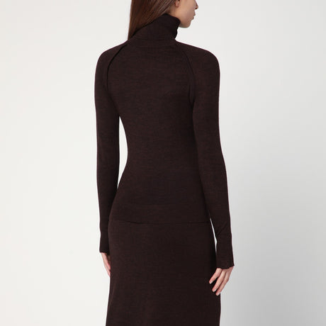Victoria Beckham Brown turtleneck sweater in wool