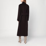 Victoria Beckham Brown double-breasted coat in wool and cashmere