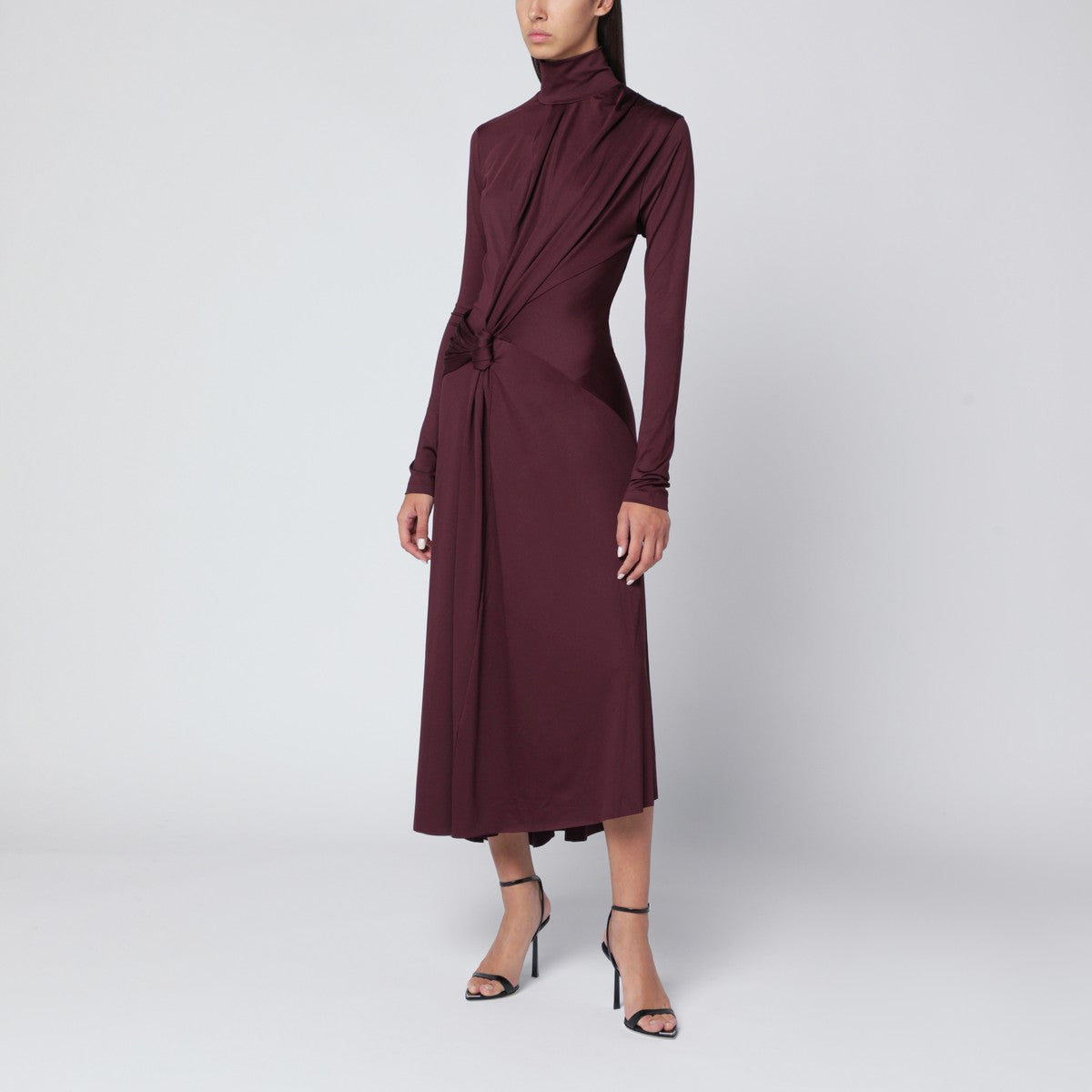 Victoria Beckham Midi dress in Bordeaux with knotted interlace