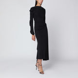 Victoria Beckham Black midi dress in draped jersey