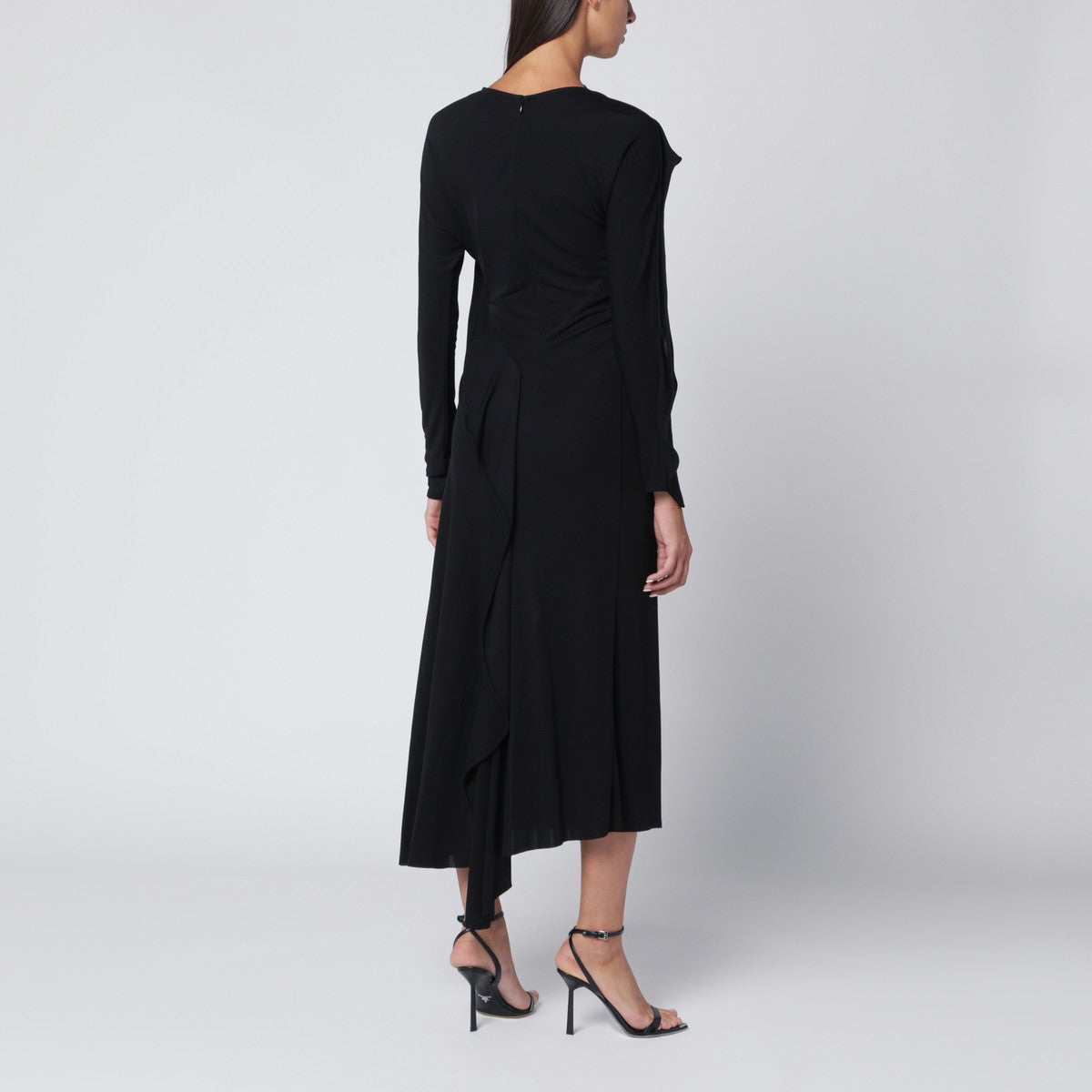 Victoria Beckham Black midi dress in draped jersey