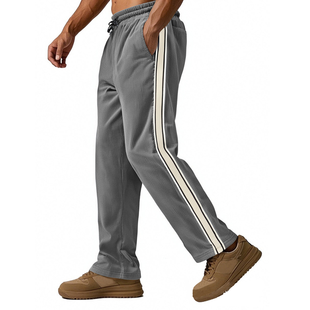 Men's Simplicity Side Stripe Leisure Loose Track Pants